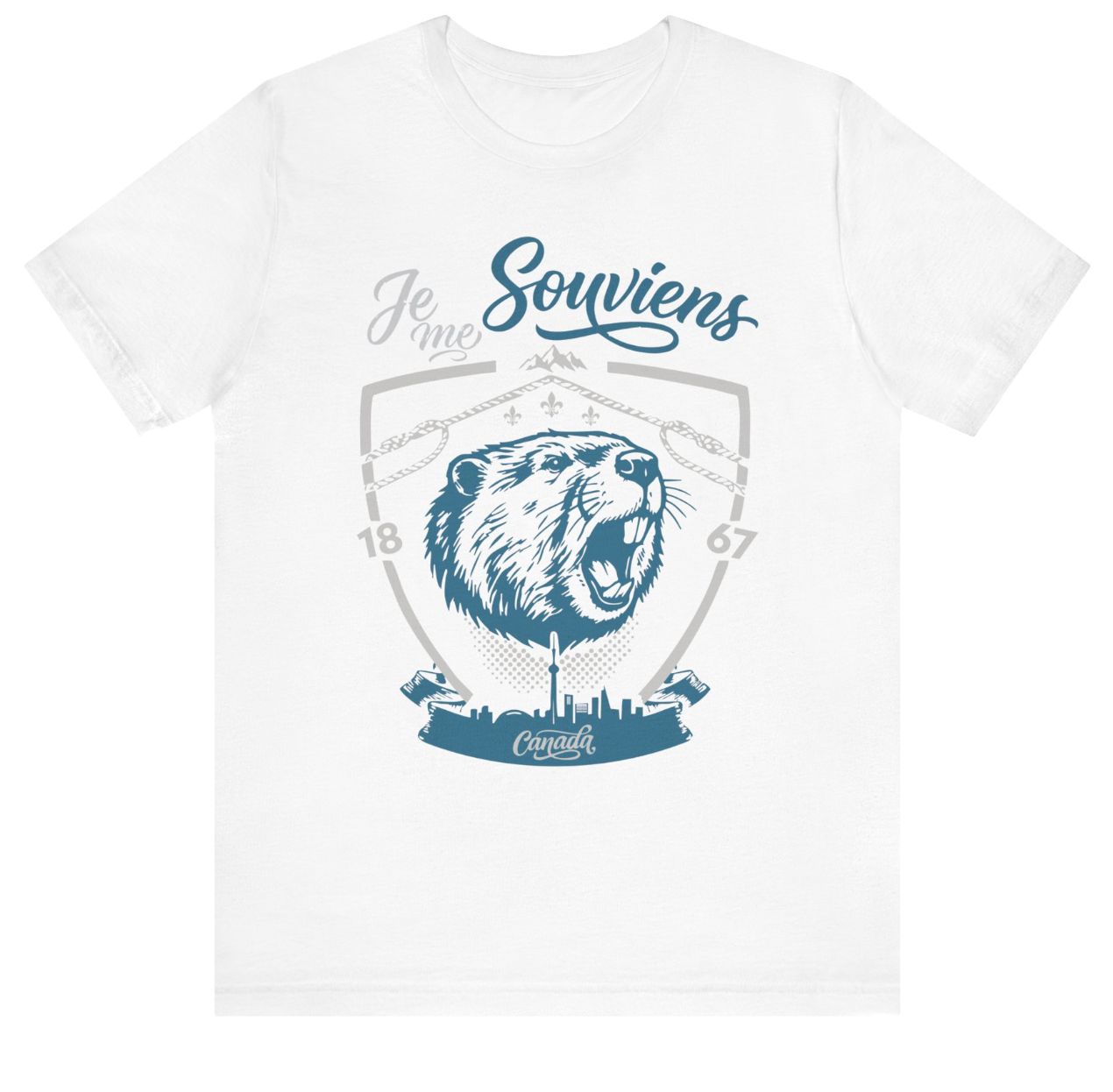 Canada Souvenir Beaver T-Shirt – Vintage Canadian Pride Shirt with Quebec, Travel Gift Tee